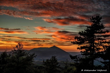 Rtanj at sunset as seen from Slemen