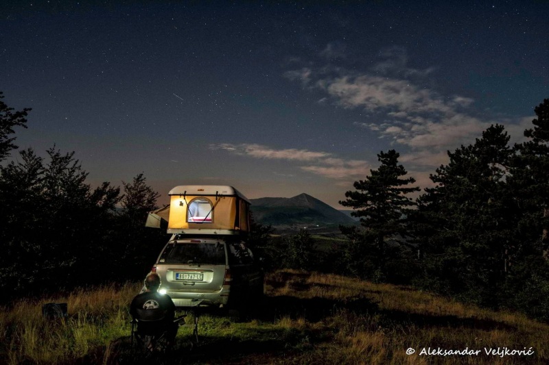 Camping on Slemen with Rtanj in view
