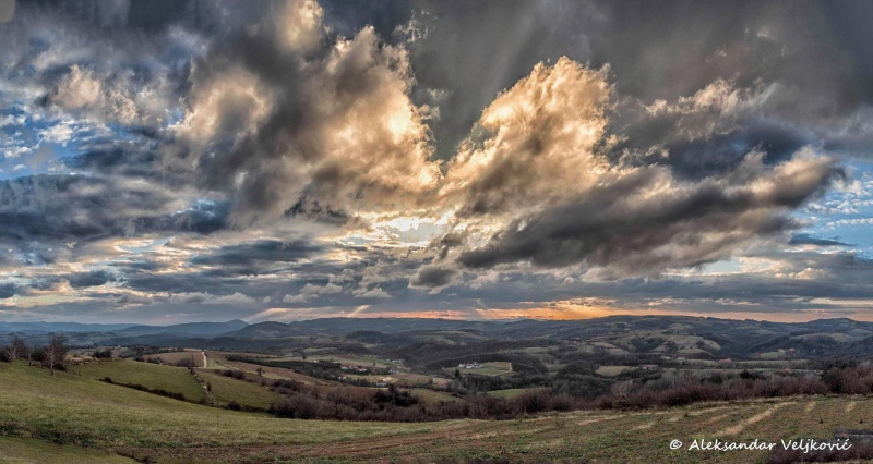 Panorama of Lipovica at sunset