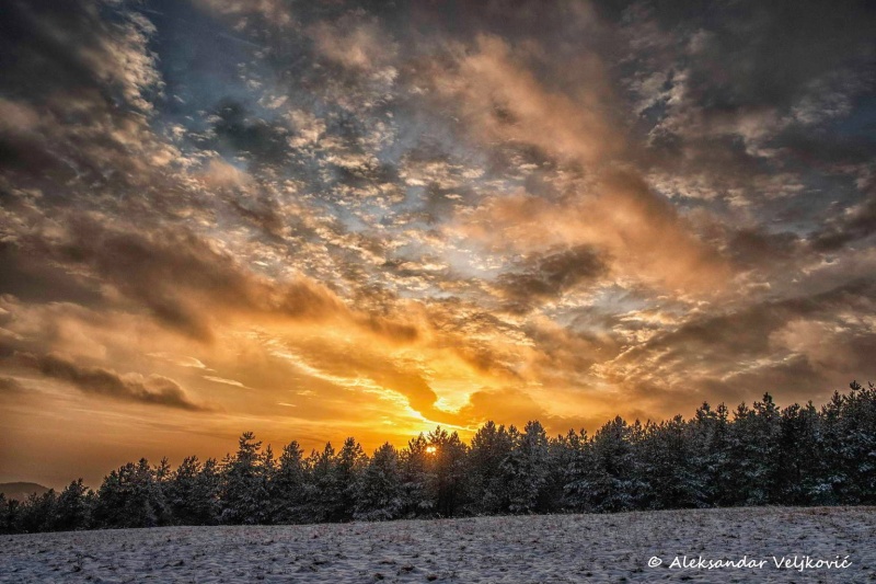 Winter sunset near Zlatovo