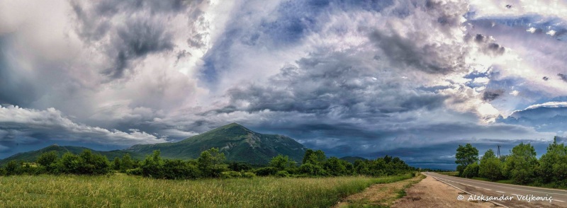 Rtanj with a summer storm approaching quickly from the west