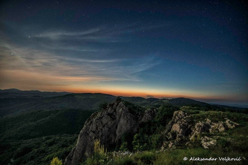 Night view from Zdravča towards the west